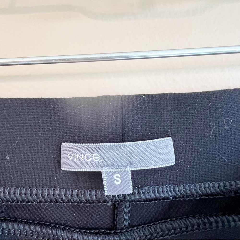 VINCE Ponte Knit Back-Seam Pull On Stretch Legging Pants in black size small - Picture 3 of 6